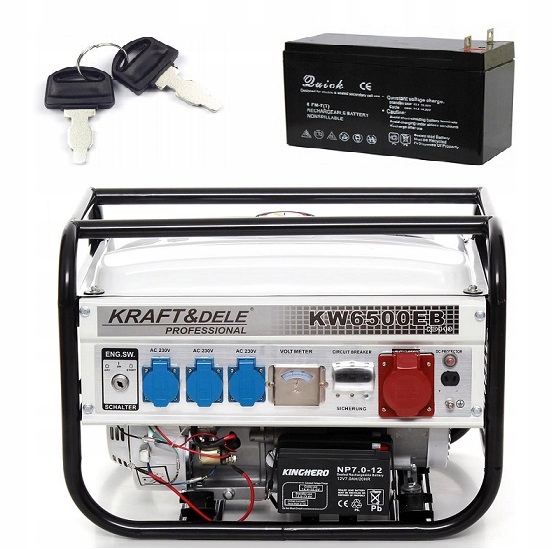 Elektrocentrála  KW6500 AKU 380V/230V/12V KRAFT&DELE